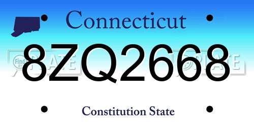8ZQ2668 Connecticut License Plate
