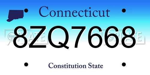 8ZQ7668 Connecticut License Plate