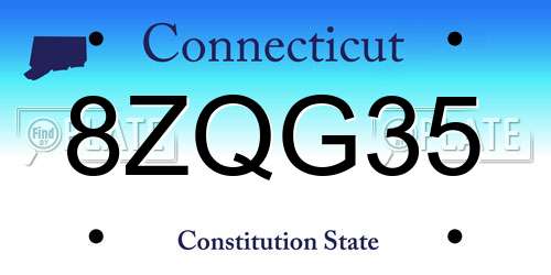 8ZQG35 Connecticut License Plate