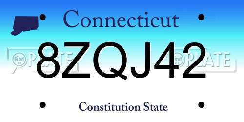 8ZQJ42 Connecticut License Plate