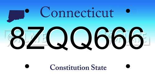 8ZQQ666 Connecticut License Plate