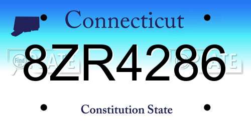 8ZR4286 Connecticut License Plate