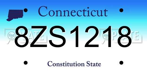 8ZS1218 Connecticut License Plate