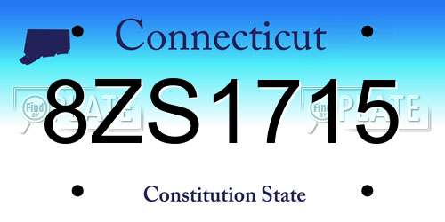 8ZS1715 Connecticut License Plate