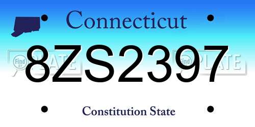 8ZS2397 Connecticut License Plate