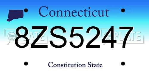 8ZS5247 Connecticut License Plate