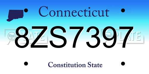 8ZS7397 Connecticut License Plate