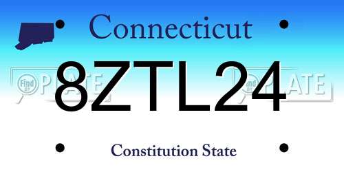 8ZTL24 Connecticut License Plate