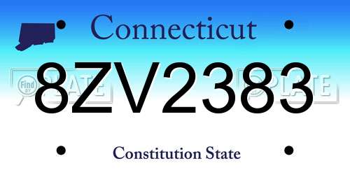 8ZV2383 Connecticut License Plate