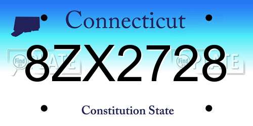 8ZX2728 Connecticut License Plate