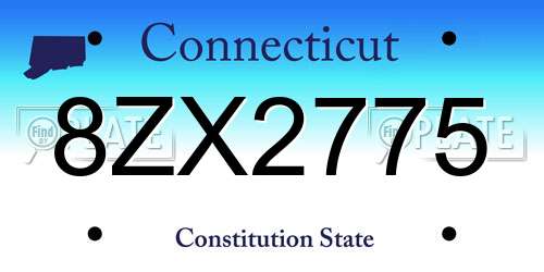 8ZX2775 Connecticut License Plate