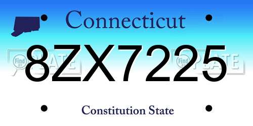 8ZX7225 Connecticut License Plate