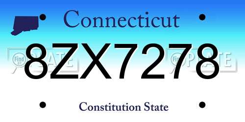 8ZX7278 Connecticut License Plate
