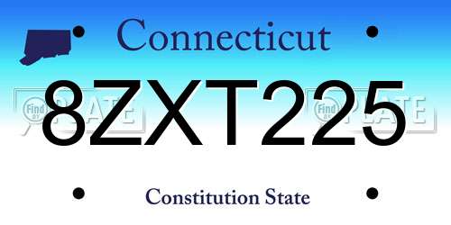 8ZXT225 Connecticut License Plate