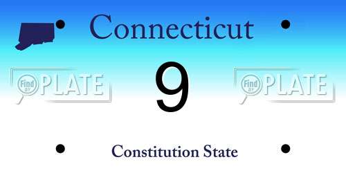 9 Connecticut License Plate