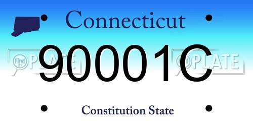 90001C Connecticut License Plate