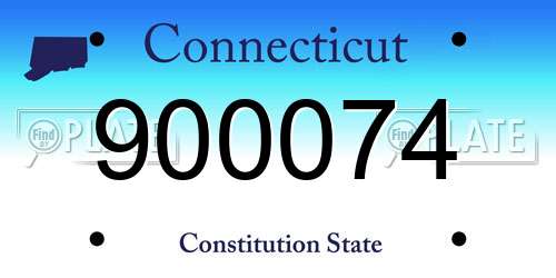 900074 Connecticut License Plate