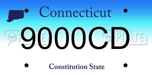9000CD Connecticut License Plate