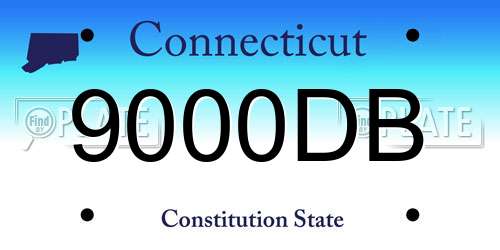 9000DB Connecticut License Plate