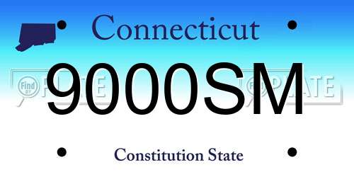 9000SM Connecticut License Plate