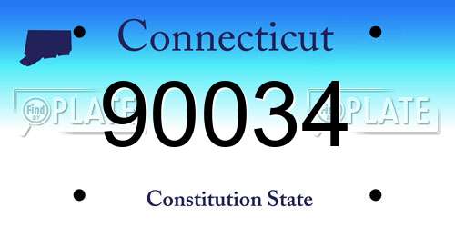 90034 Connecticut License Plate
