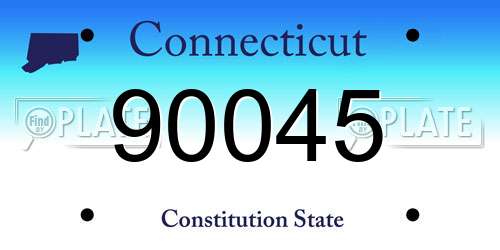 90045 Connecticut License Plate