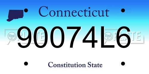 90074L6 Connecticut License Plate