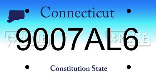9007AL6 Connecticut License Plate