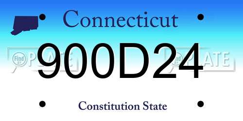 900D24 Connecticut License Plate