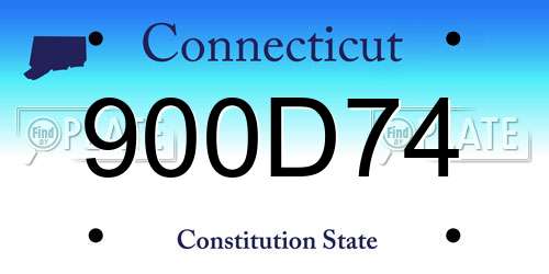 900D74 Connecticut License Plate