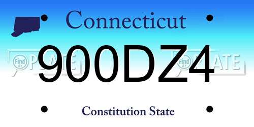 900DZ4 Connecticut License Plate