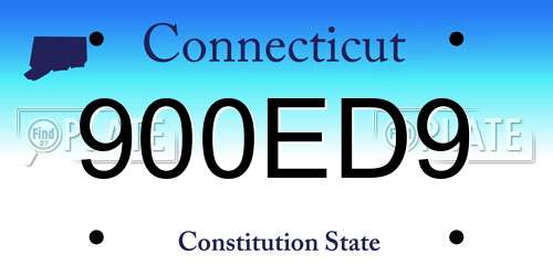 900ED9 Connecticut License Plate