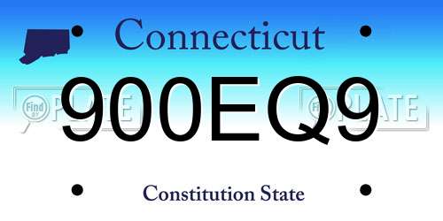 900EQ9 Connecticut License Plate