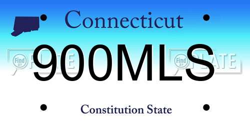 900MLS Connecticut License Plate