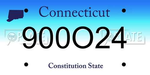 900O24 Connecticut License Plate