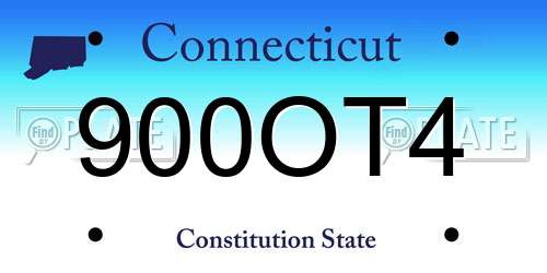 900OT4 Connecticut License Plate