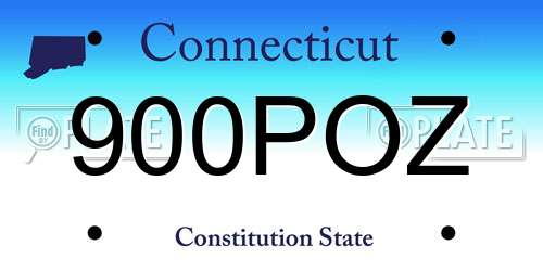 900POZ Connecticut License Plate
