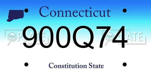 900Q74 Connecticut License Plate