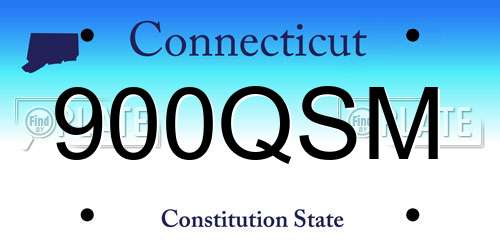 900QSM Connecticut License Plate