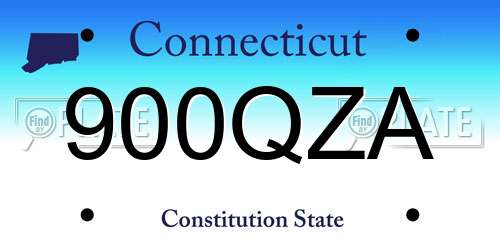 900QZA Connecticut License Plate