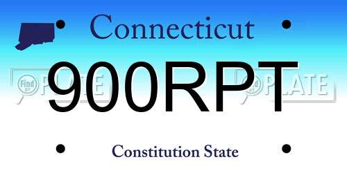 900RPT Connecticut License Plate