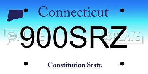 900SRZ Connecticut License Plate