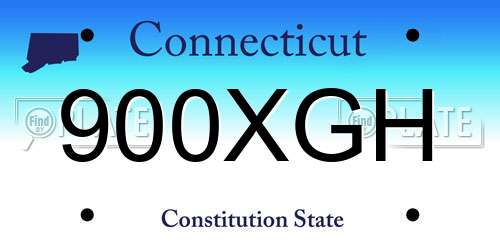 900XGH Connecticut License Plate