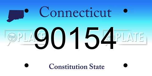 90154 Connecticut License Plate