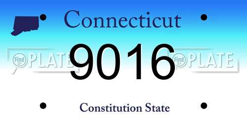 9016 Connecticut License Plate