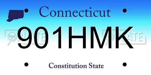 901HMK Connecticut License Plate
