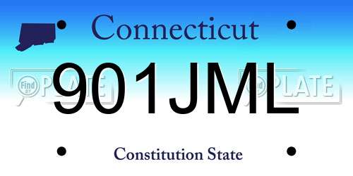 901JML Connecticut License Plate