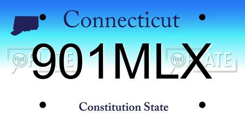 901MLX Connecticut License Plate