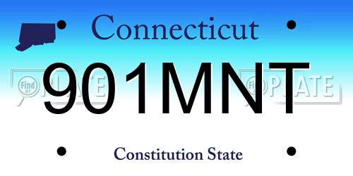 901MNT Connecticut License Plate