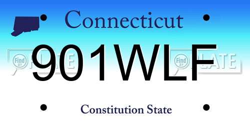 901WLF Connecticut License Plate